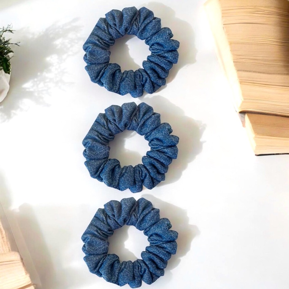 Blue Denim Scrunchies Hair Accessories